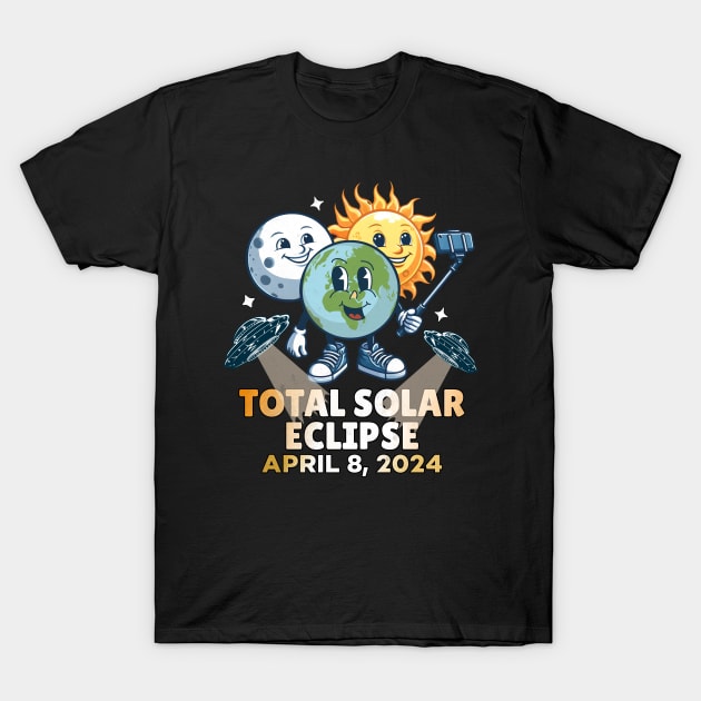 Selfie Earth Moon Sun Eclipse T-Shirt by alcoshirts